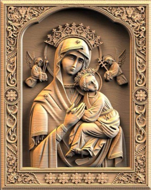 Резная Икона «Страстная Божией Матери»