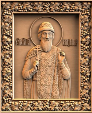 Резная Икона «Святой Равноапостольный Князь  Владимир» 5