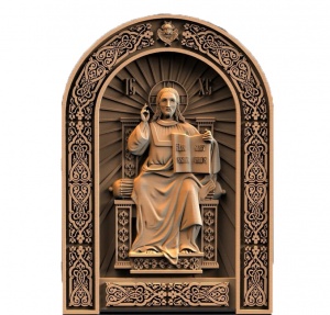 Резная Икона «Спас на престоле»